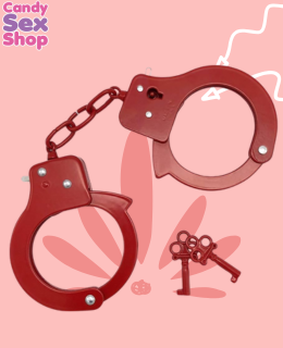 59. Ouch!   Classic Metal Handcuffs   Red (ja8013) (2)