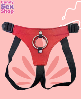 05. ArnÉs De Piel Modelo Suspensorio   Rojo (bikini) (ja5343)
