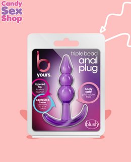 B Yours   Triple Bead Anal Plug   Purple (ja5431)