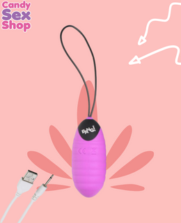 44.  Bang! 28x Ribbed Silicone Egg   Purple (ja6474) (4)