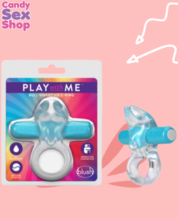 142. Play With Me   Bull Vibrating C Ring – Blue (ja7209)