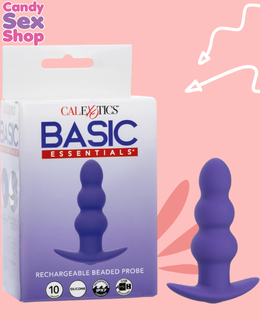 42. Basic Essentials Rechargeable Beaded Probe   Purple (ja8787)