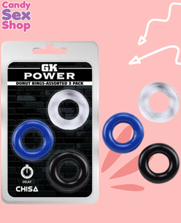 10. Donut Rings Assorted 3 Pack Get Lock Chisa (ja3447)
