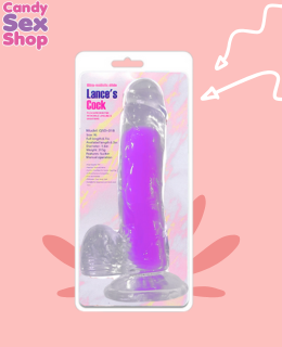 267. Lance´s Cock Jelly Brilla En La Oscuridad Dildo Mediano   Pinkblue (ja8061)