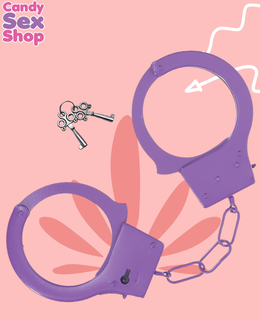78. Ouch!   Classic Metal Handcuffs   Purple (ja8786) (2)