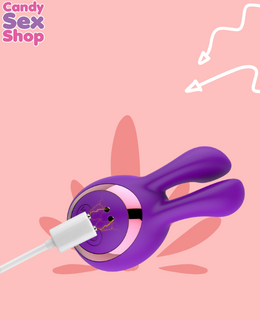 41.  Rabbit 2 In 1   Clit & Nipple Stimulator – Purple  (ja6622) (5)