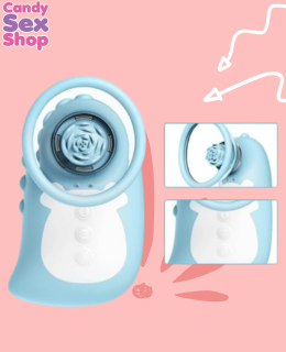 80. Dinosaur Nipple Pump And Flower Collide  Blue (ja8177) (3)