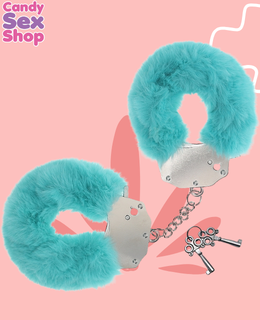 74. Ouch!   Heavy Duty Fluffy Handcuffs – Blue (ja8224) (2)