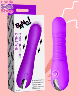 409. Bang! Thrusting Silicone Dildo – Purple (ja8819)