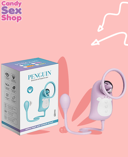 97. Penguin Suction Rotate Tongue & Vibration   Purple (ja8746)