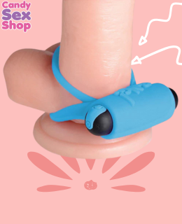 121.  Bang! Silicone Cock Ring & Bullet W Remote Control Blue (ja6851) (2)
