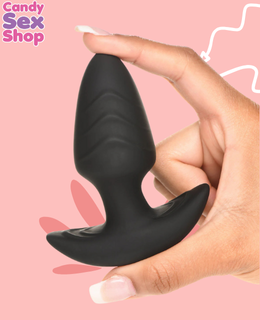 181. Bang! Rotating & Vibrating Silicone Butt Plug W Remote   Black (ja8519) (4)