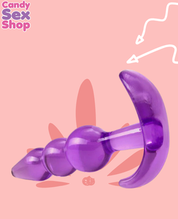 74.  B Yours   Triple Bead Anal Plug   Purple (ja5431) (4)
