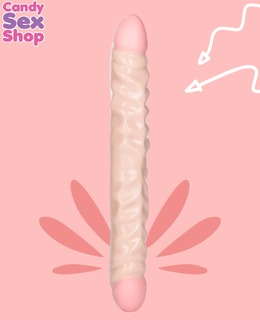 350. Ivory Duo Veined Double Dong 12   Flesh (ja8654) (5)