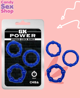 18.get Lock Beaded Rings Blue Chisa  (ja3245)