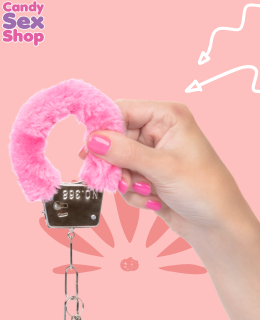 45.  Playful Furry Cuffs   Pink (ja6554) (4)