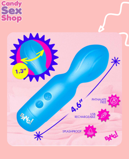 225. Bang! 18x Vibrating Silicone Mini Wand – Blue (ja8910) (4)