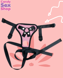 92. Arnes Para Doble Dildo Con 2 Argollas   Rosa (ja8218)