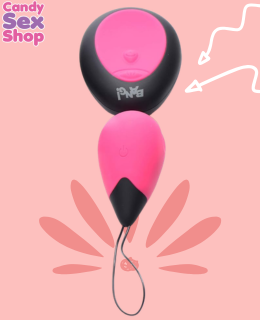 55.  Bang! 10x Vibrating Silicone Egg With Remote Control   Pink (ja6308)