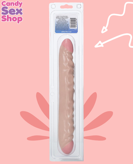 350. Ivory Duo Veined Double Dong 12   Flesh (ja8654) (7)