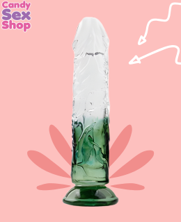 191. Dildo Macizo De Gel Bicolor   Verde (ja7345)