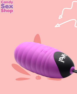 44.  Bang! 28x Ribbed Silicone Egg   Purple (ja6474) (3)