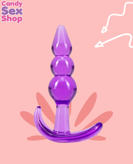 74.  B Yours   Triple Bead Anal Plug   Purple (ja5431) (2)