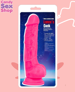 183.lance´s Cock 8 Inch Wballs  Fucsia (ja7264)