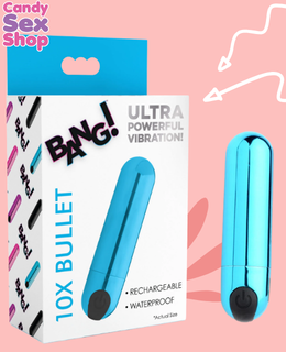 99.  Bg 10x Vibrating Metallic Bullet   Blue (ja6311)