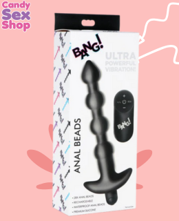 18.  Bang! Anal Beads & Remote Control   Black  (ja6538)