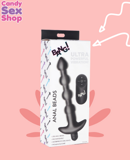 18.  Bang! Anal Beads & Remote Control   Black  (ja6538)