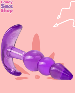74.  B Yours   Triple Bead Anal Plug   Purple (ja5431) (3)