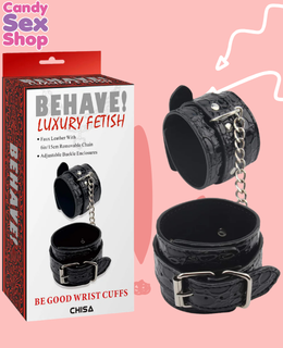 76. Be Good Wrist Cuffs   Black (ja5934)