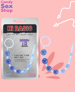 4. Sassy Anal Beads Blue Hi Basic (ja3434)