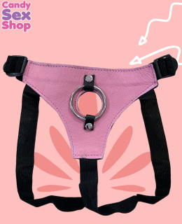 05 ArnÉs De Piel Modelo Suspensorio   Rosa (bikini) (ja5343)