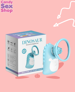 80. Dinosaur Nipple Pump And Flower Collide  Blue (ja8177)