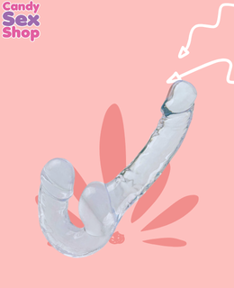 292. Metallic Strapless Double Head Dildo   Clear(ja8297) (3)