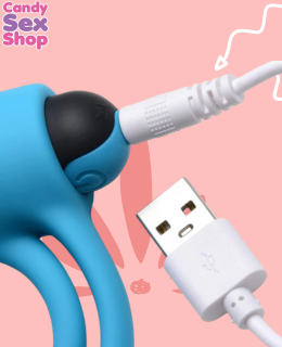 121.  Bang! Silicone Cock Ring & Bullet W Remote Control Blue (ja6851) (3)