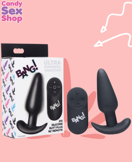 125.  Bang! 21x Vibrating Silicone Butt Plug W Remote Control (ja6972)