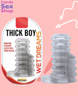 61.  Thick Boy Vibrator   Clear (ja6895)
