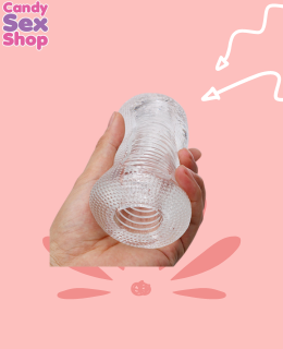 125.  3d Wavy Hole   Twister Dots Masturbator   Clear (ja6922) (3)