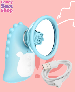 80. Dinosaur Nipple Pump And Flower Collide  Blue (ja8177) (7)