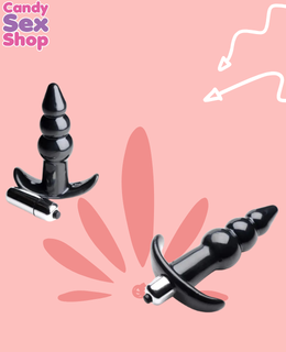 98.  Fr Vibrating Rippled Butt Plug   Black (ja6289) (4)