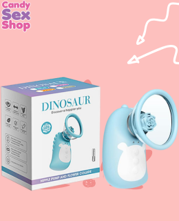 80. Dinosaur Nipple Pump And Flower Collide  Blue (ja8177)