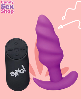 194. Bang! 21x Silicone Swirl Plug W Remote – Purple (ja8852) (5)