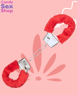 44.  Playful Furry Cuffs   Red (ja6553) (2)