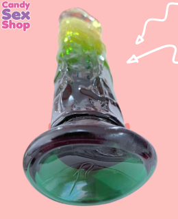 191. Dildo Macizo De Gel Bicolor   Verde (ja7345) (5)