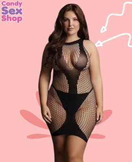 111.  Mini Net Dress With Opaque V Shape (ja7045)