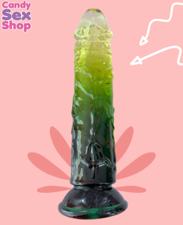 191. Dildo Macizo De Gel Bicolor   Verde (ja7345) (2)