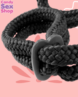 42.  Ff Silk Rope Love Cuffs Black (ja4983) (2)